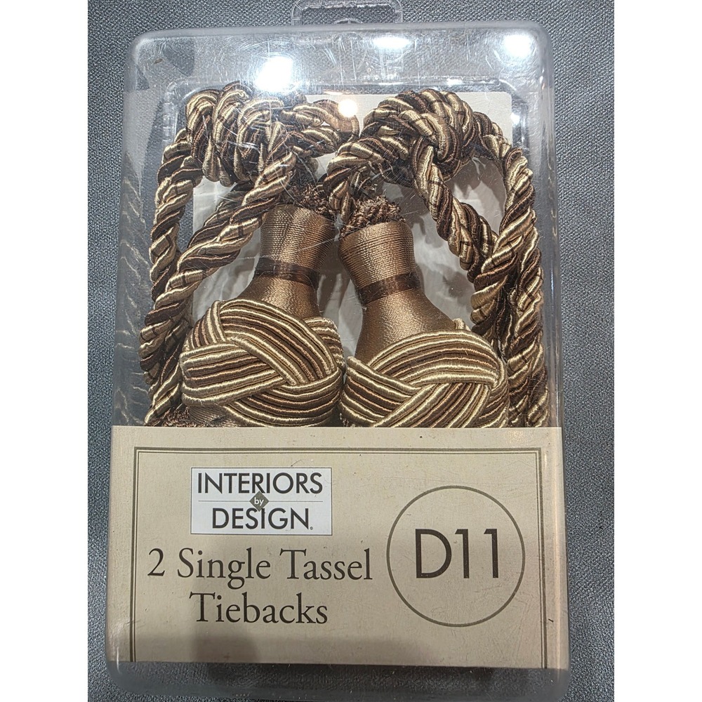 Interiors by Design Bronze Tassel Curtain Tiebacks Lot of 3 D11 Twisted Cord